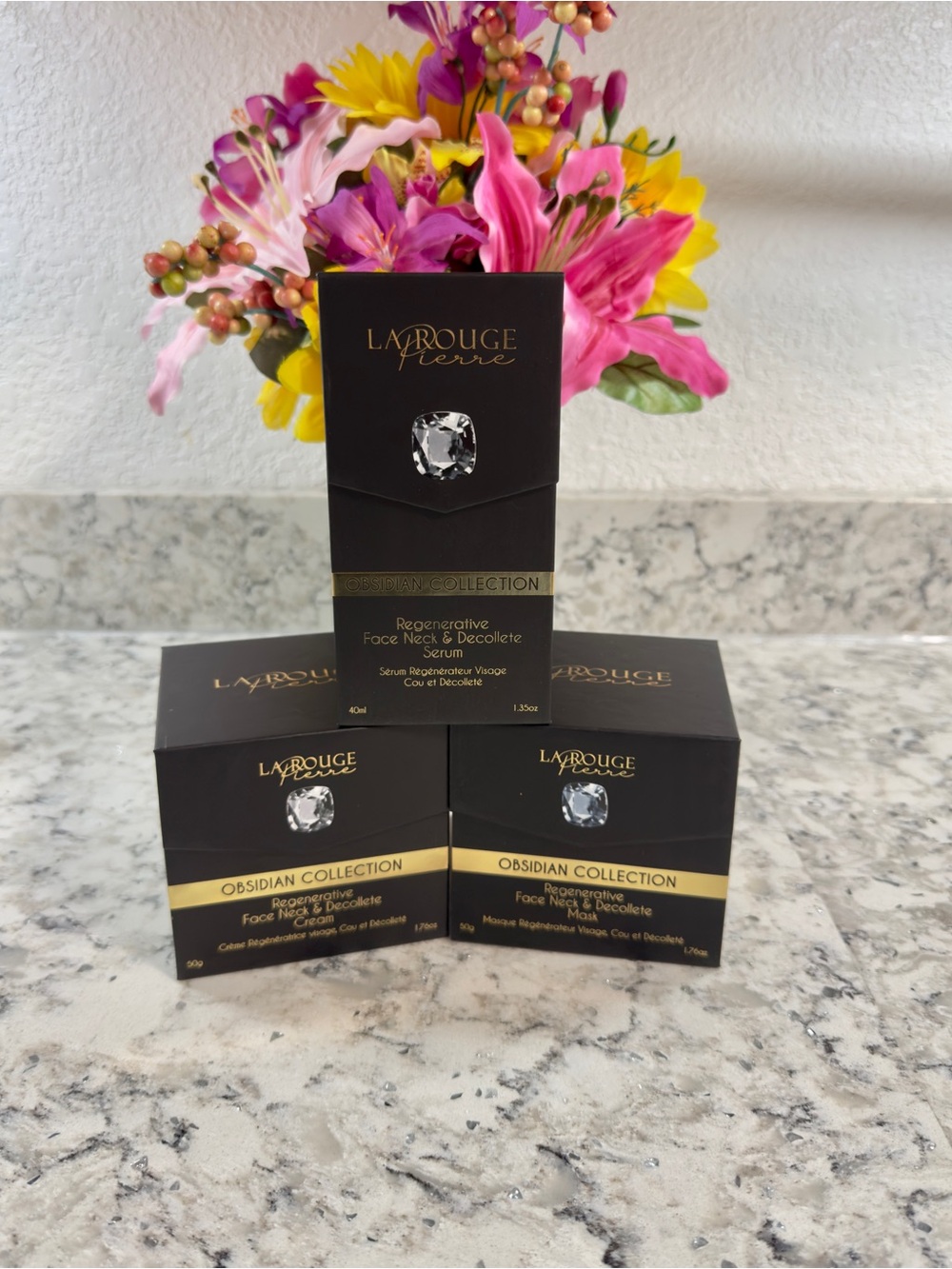 LaRouge Pierre Obsidian Collection Regenerative Face, Neck & Décolleté Set